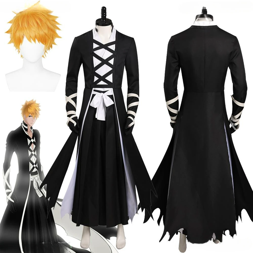 

Kurosaki Ichigo Cosplay Wigs Men Costume Anime Blieach Thousand-Year Blood War Fantasia Outfits Man Halloween Cloth Hair