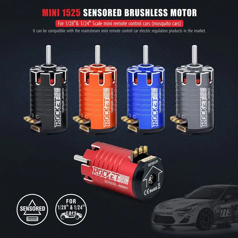 

SURPASS HOBBY Rocket MINI 1525 Sensored Brushless Motor 13.5T 17.5T For Kyosho Mr03 Pro Mini-Z Mosquito Car For 1/28 1/24 RC Car