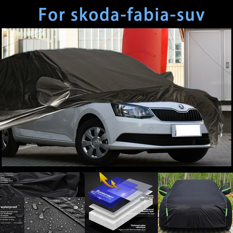 

For skoda-fabia-suv Outdoor Protection Full Car Covers Snow Cover Sunshade Waterproof Dustproof Exterior Car accessories