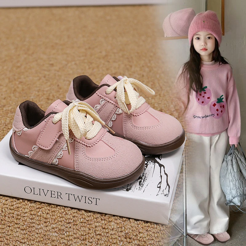 Girls Autumn Sneakers Anti Slip Breathable Walking Shoes