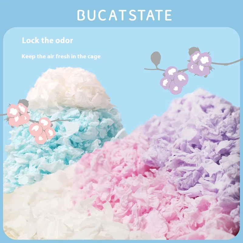 Bukasin Dust Free Hamster Pet Bedding Marshmallow Deodorising Paper Cotton Golden Bear Confetti Warmth