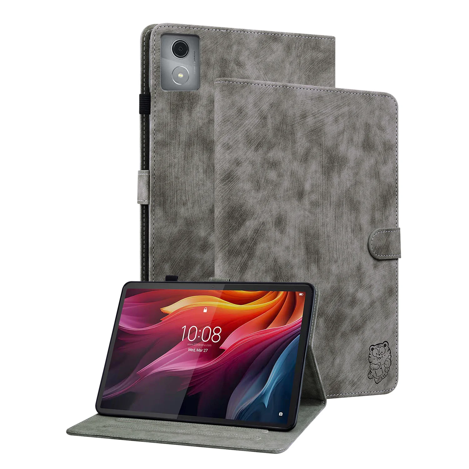 Charming Tiger Flip Case: Shockproof, Foldable Stand, Solid Tablet Cover