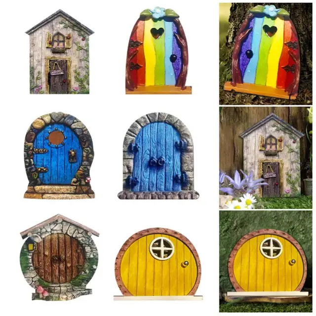 6Db Tündérajtó A Fa Kerti Tündér Ajtó Kültéri Dekoráció Tündérek Alvó És Ablakok Fog - Image 3