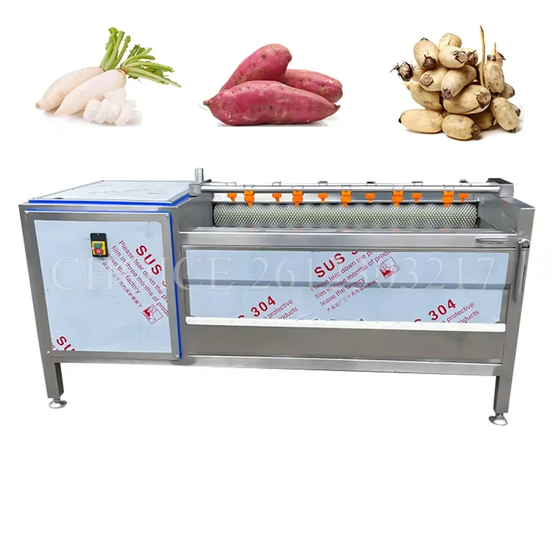 Automatic Multi-Function Brush Carrot Washing Machine Prickly Pear Vegetable Cleaning Machine Potato Washing and Peeling Machine 3