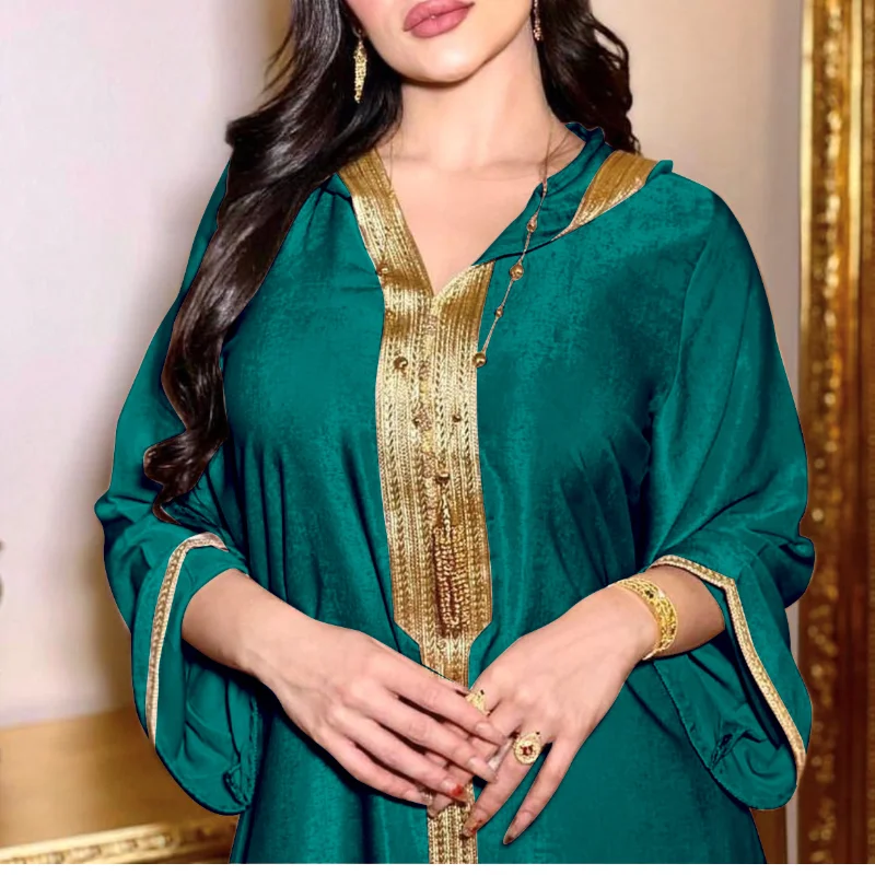 Islam Abaya Dress Turkey Hooded Long Sleeve Muslim Jalabiya Women Moroccan Kaftan Arabturkey Robe Indians Islam Ethnic Clothing