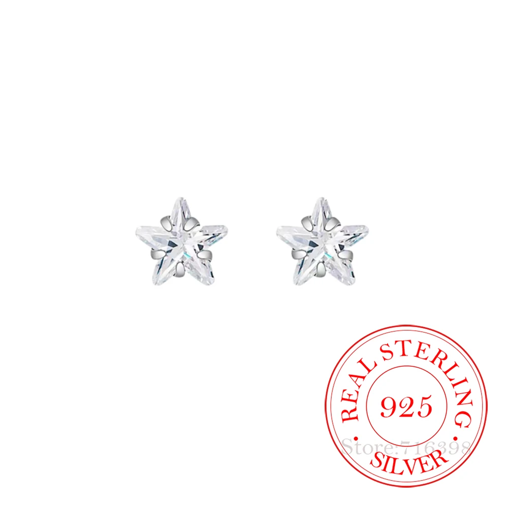 Orecchini Lunghi A Stella In Argento 925 Placcato Oro 14k Con Zirconi – Gioielli Donna E Ragazza – Regalo Compleanno