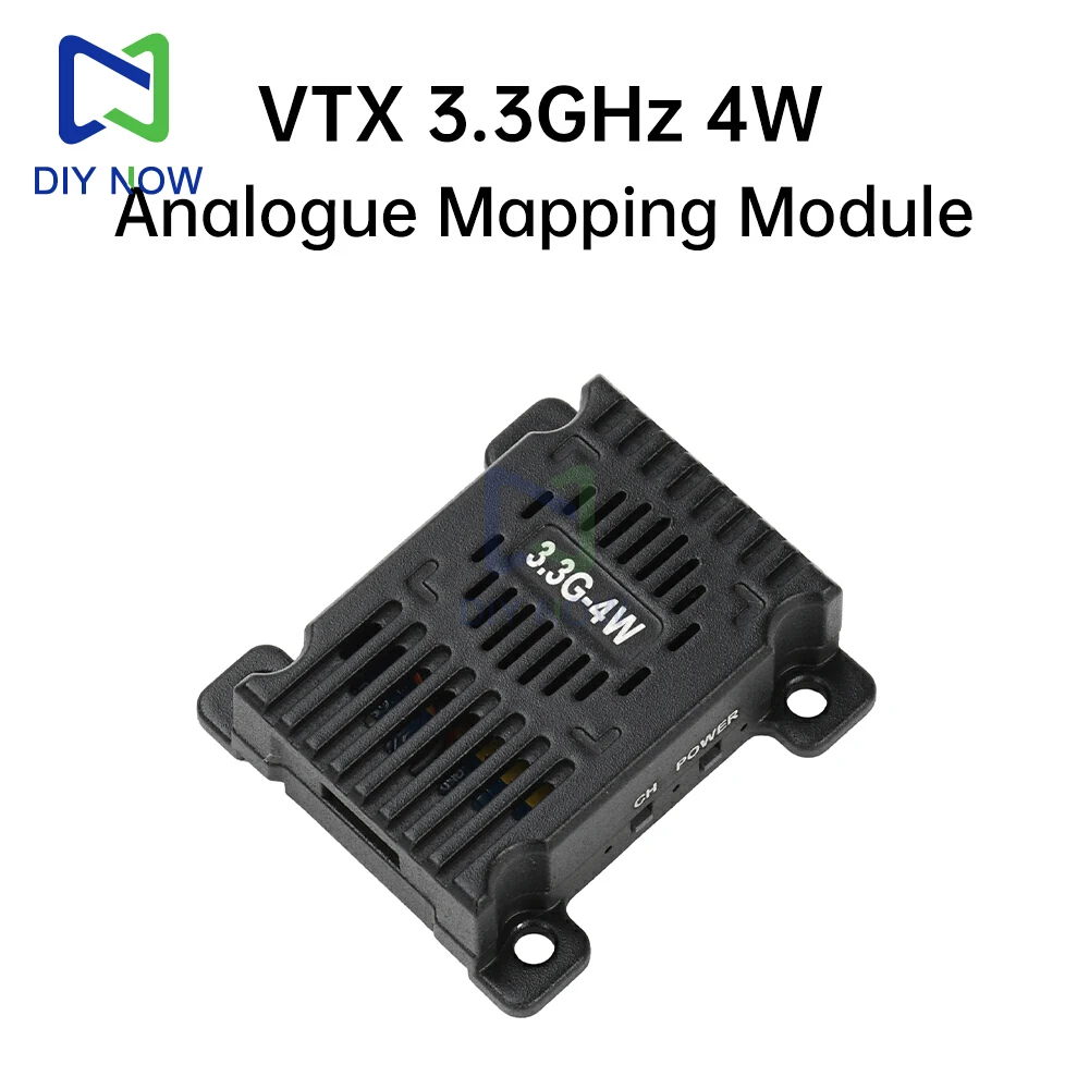 Kit VRX/VTX 3.3GHz installé sur un drone de course, prêt pour des vols longue distance de 30 km.