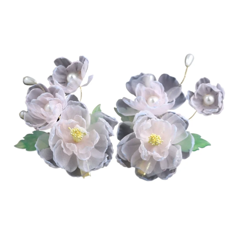 

2PCS Hair Pin Chinese Peony Flower Hairpin for Girl Proms Party Wear Dropship