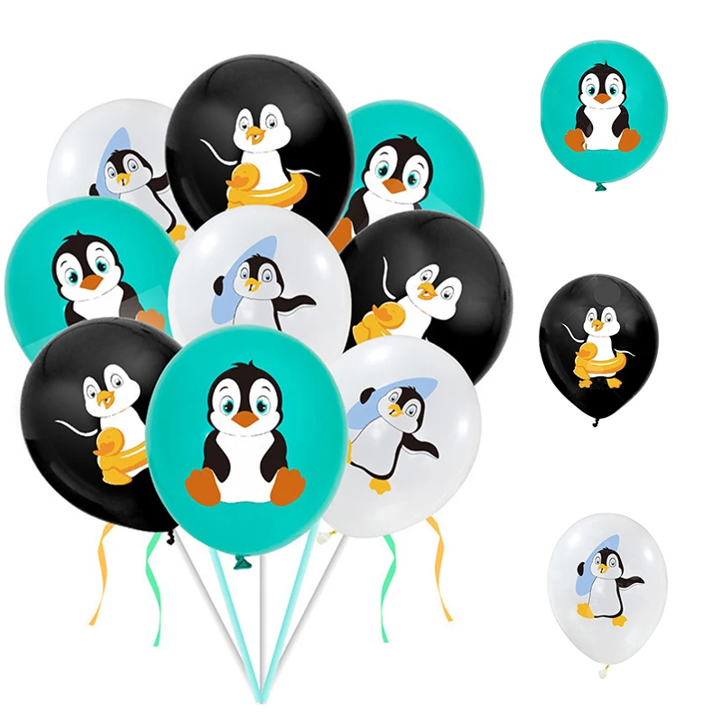 12 Pz 12 Pollici Pinguino Palloncini In Lattice Nero Bianco Verde Modello Pinguino Palloncini Per Compleanno Ragazzo O Ragazza Baby Shower Decorazione