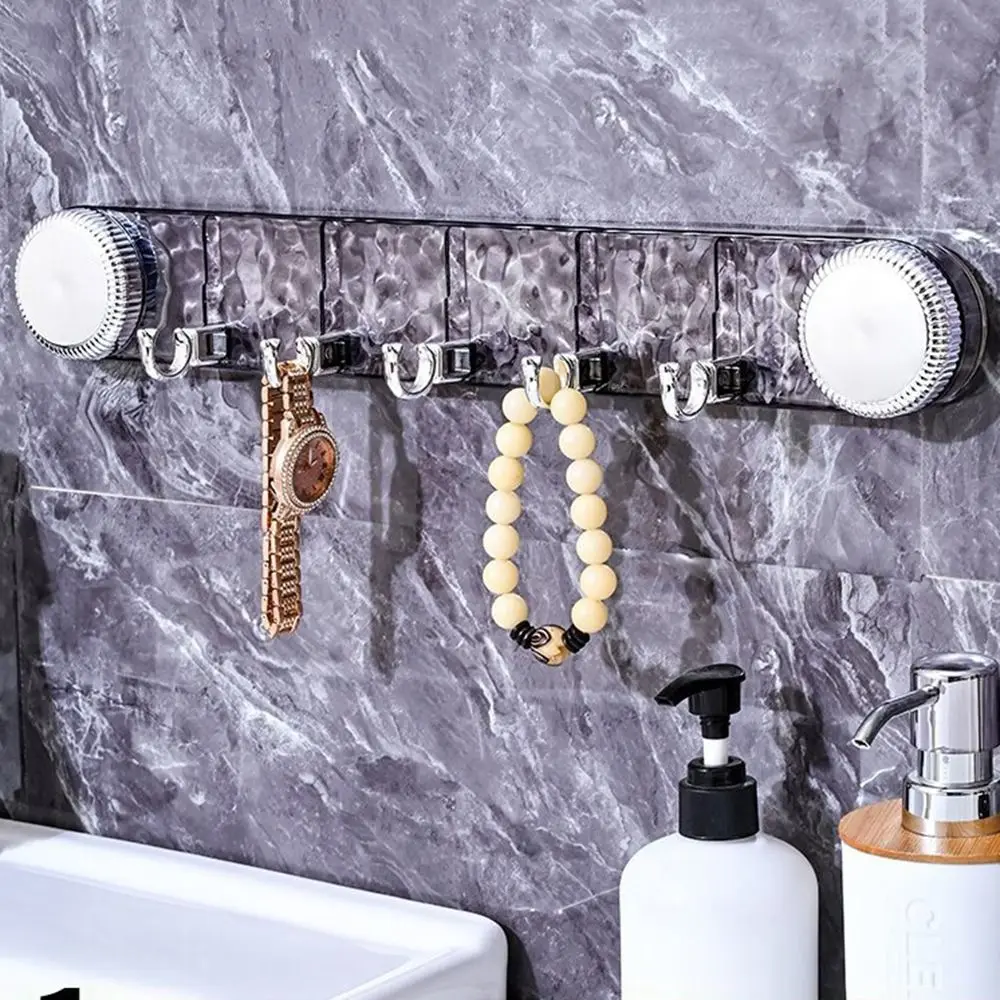 5 Hooks Rotating Suction Cup Hooks Multi-Purpose Traceless Vacuum Cup Hook Corrugated Row Hook Wall Mounted Robe Coat Hangers