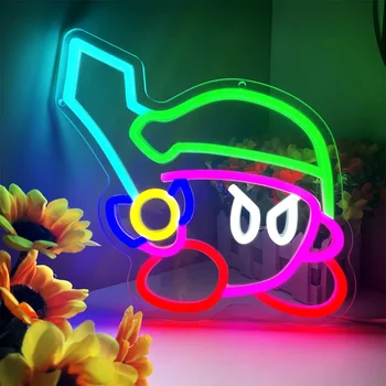 Personaggio dei cartoni animati insegna al Neon Light - Game Pet LED Wall Accent per la decorazione della camera da letto e del soggiorno, oggetti di scena per feste a tema