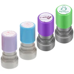 4Pcs  Kid Stampers Teacher Essential Photosensitive Seals Teacher Tools Homework Stampers
