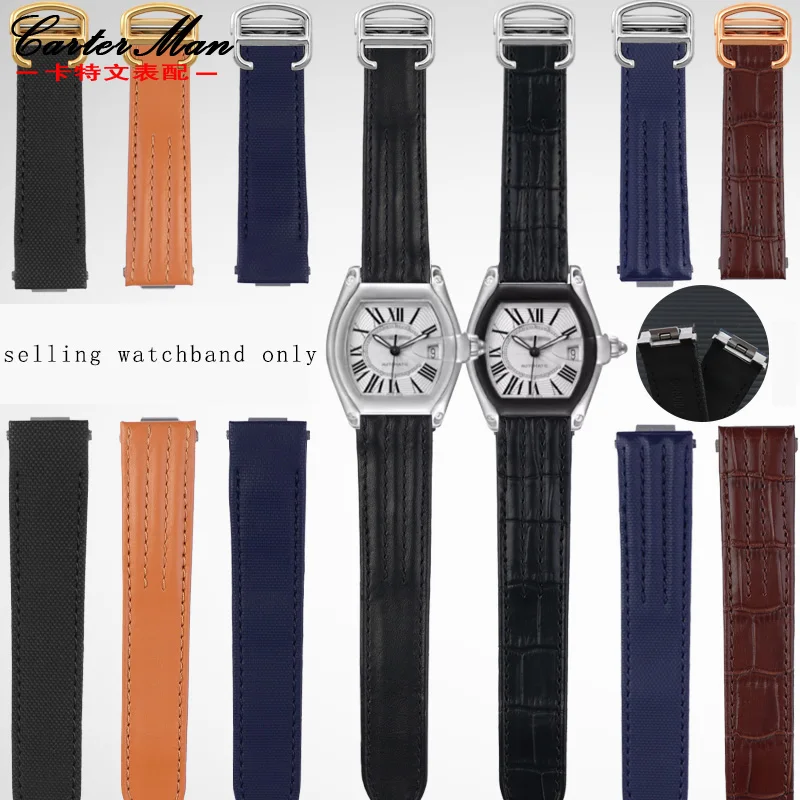 Bracciale In Pelle A Sgancio Rapido Da 19Mm Per Cinturino Da Uomo In Nylon Di Vacchetta Di Coccodrillo Serie Cartier Roadster Muslimah