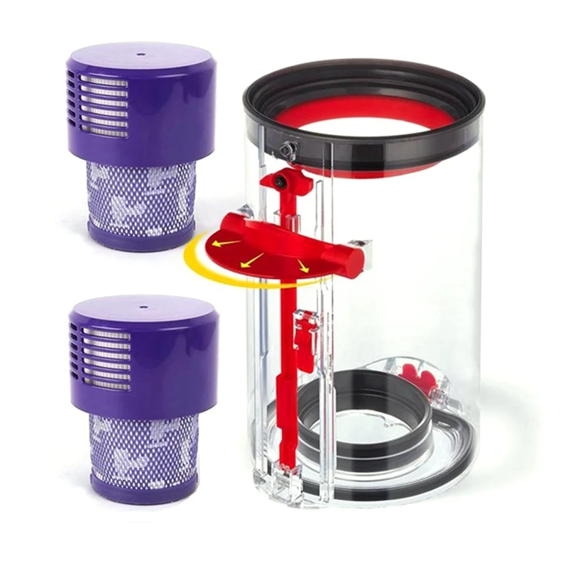 Big Dust Bin Bucket Per Dyson V10 Sv12 Cyclone Absolute Animal Aspirapolvere Large/Long Clear Bin Container Parts Accessori