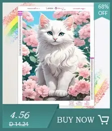 Description Picture 6 of item5D Diy Diamond Painting Cute Sakura Cat Design Full Diamond Mosaic Embroidery Cross Stitch Kits Home Decor Cartoon Animal Gifts