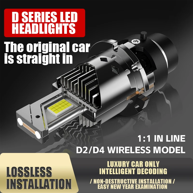 Direct Plug-in D Series LED Car Headlights With Decoding Canbus LED High-Power D2S D2R D4S D4R High-Brightness Lights 135W
