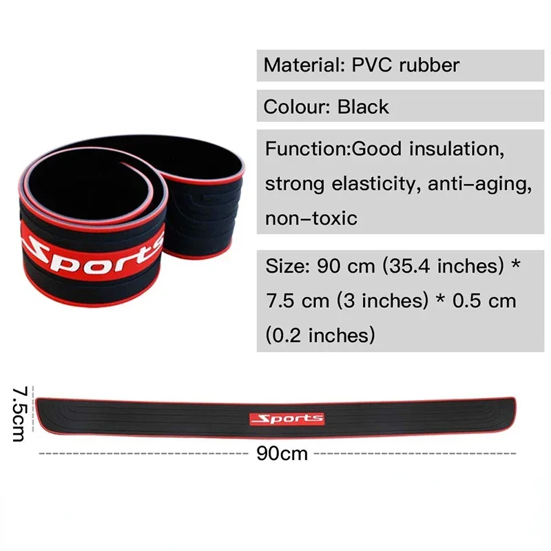 Rubber Car Trunk Rear Bumper Guard Strip Protector for Universal Vehicles