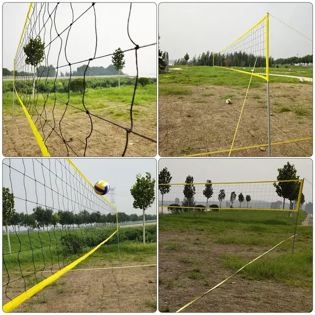 Rete Da Pallavolo Professionale 9,5x1 M - Per Spiaggia, Giardino E Piscina Con Cavo In Acciaio - Foto 2