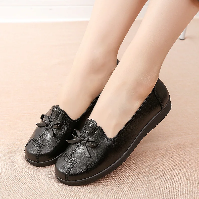 Women Flats Leather Loafers Platform Mom Flat Shoes Non-slip Moccasins Ladies Comfortable Walking Shoes Female Mujer Zapatos