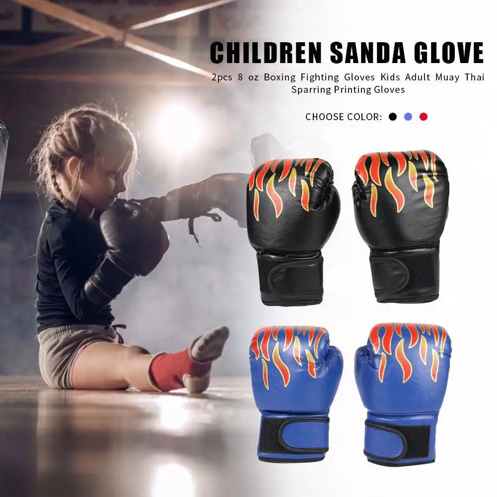 2Pcs Kids Boxing Gloves PU Leather Training Gloves Breathable Fighting Mitts Taekwondo Mitts for Boys Girls Youth