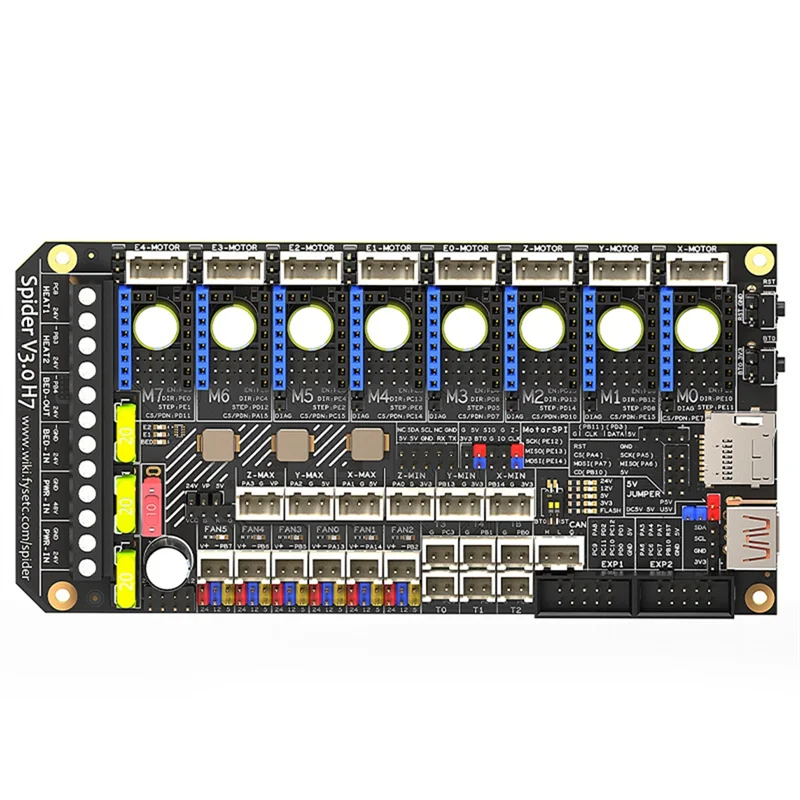 A96K-Spider V3.0 H7 32 Bit Motherboard Drive 24V/48V Optional Power Supply Board 8 Axis TMC5160T TMC2209 Drive For Voron