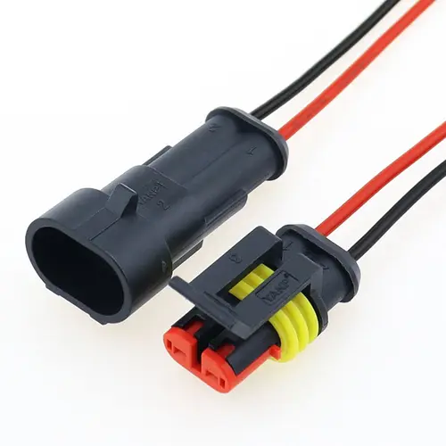 2 Pin Way Sealed Waterproof Electrical Wire Connector Plug Set auto connectors with cable - Image 2