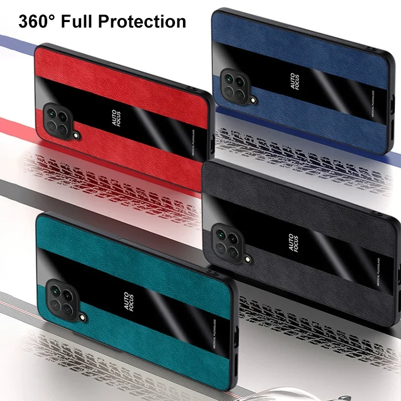 Luxury Leather Magnetic Ring Holder Phone Case - Premium Silicone Protection