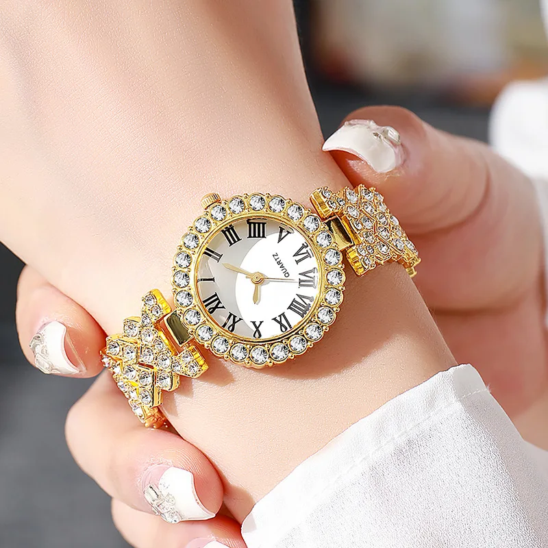 Ladies Watch, Stylish Roman Diamond Quartz Watch