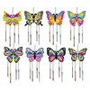 Wooden Wind Chimes Kids Craft Hedgehog Wind Chime Painting Set Painted Pendant Craft Set Handmade Butterfly Design Room Decor 5