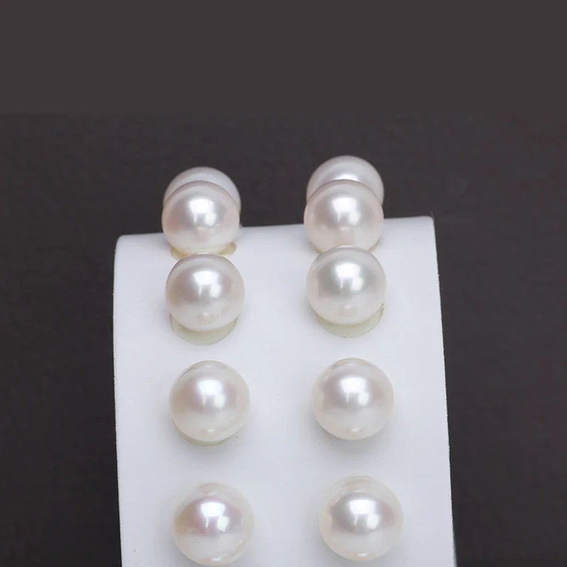 

3A 3mm 7mm Freshwater Pearl Beads Perfect Round half hole Natural Cultured Round Pearls for pendant earrings jewelry Making