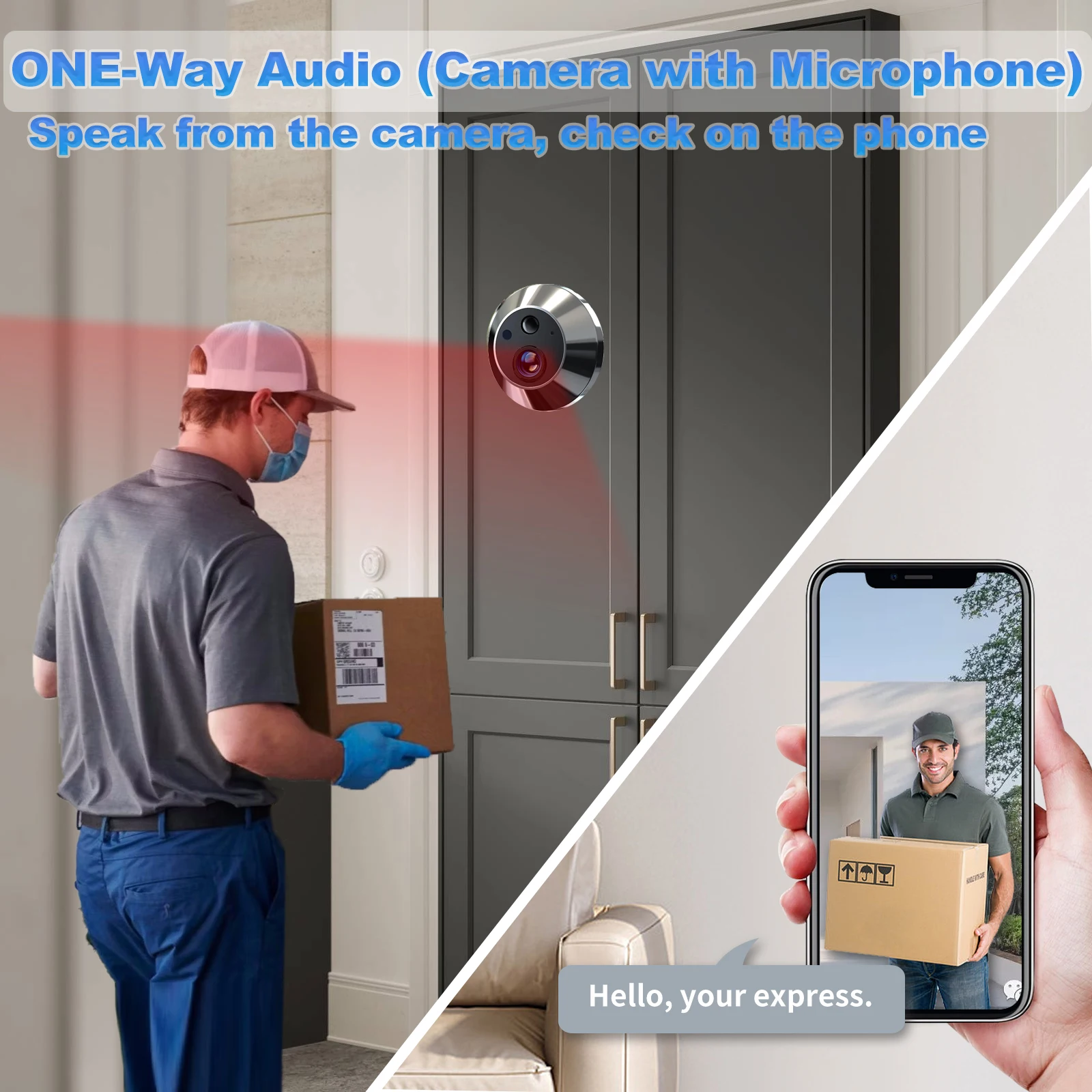 Tuya Smart 1080P WiFi Doorbell Camera 2MP Digital Door Viewer Video Peephole Camera Door Cat Eye for Home Security Protection