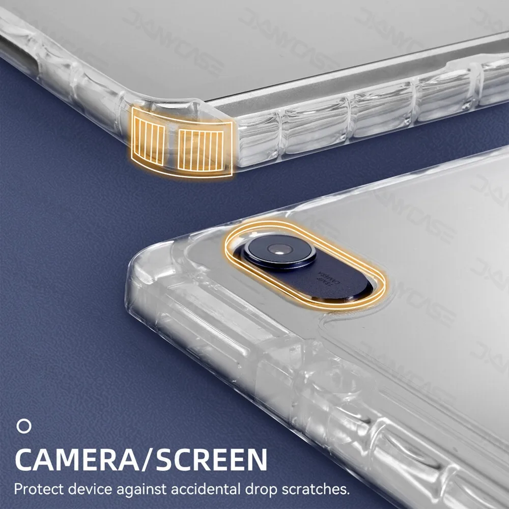 Enhanced Tablet Case with Pencil Holder and Transparent Back