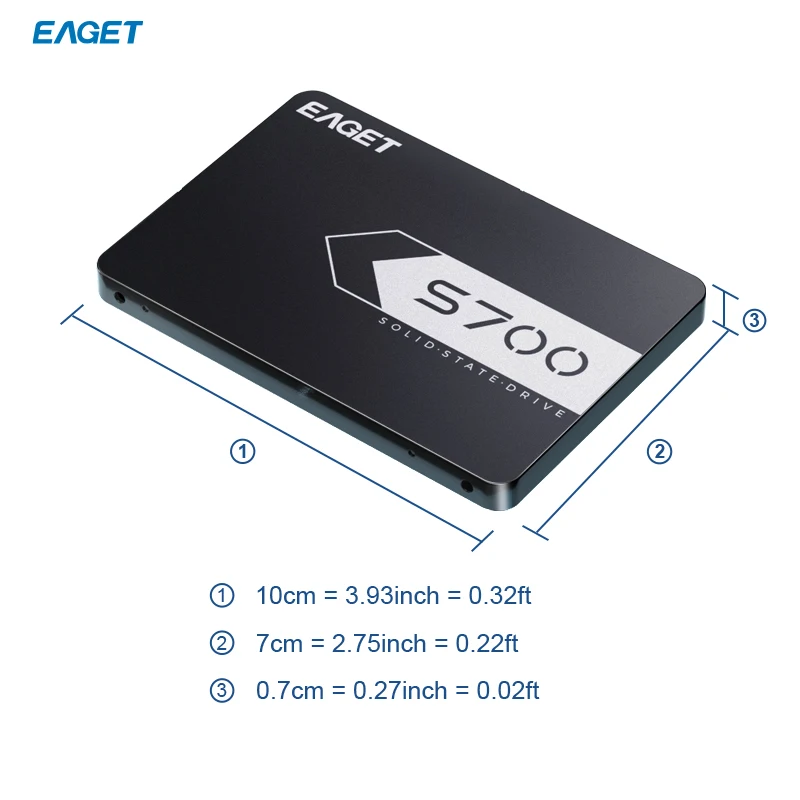 Eaget S700 SSD  ϵ ̺  Ƽ ָ Ʈ, 2.5 ϵ ̺, HD SATA ũ, 128GB, 256GB, 512GB, 1TB, 2TB, 4TB