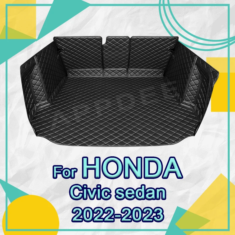 

Auto Full Coverage Trunk Mat For HONDA Civic 5-Seat Sedan 2022 2023 Car Cover Pad Cargo Liner Interior Protector Accessories