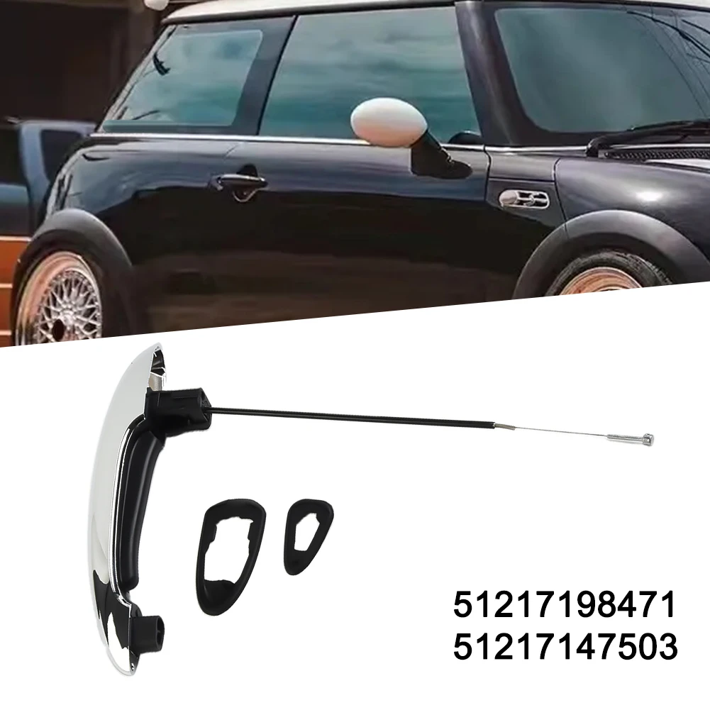

1 шт., серебристая Пластиковая передняя правая дверная ручка для BMW для Mini, для Cooper R50-R59 51217198472 2002-15, внешняя дверная ручка, деталь