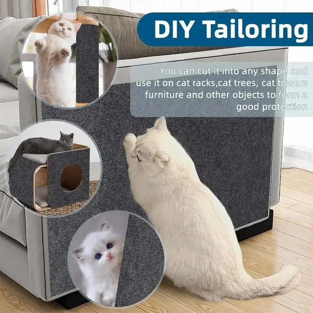 Trimmable Cat Scratcher Sofa Protector Cats Scratcher Pad Board Protection Self-adhesive Carpet DIY Cat Scratch Mat 4