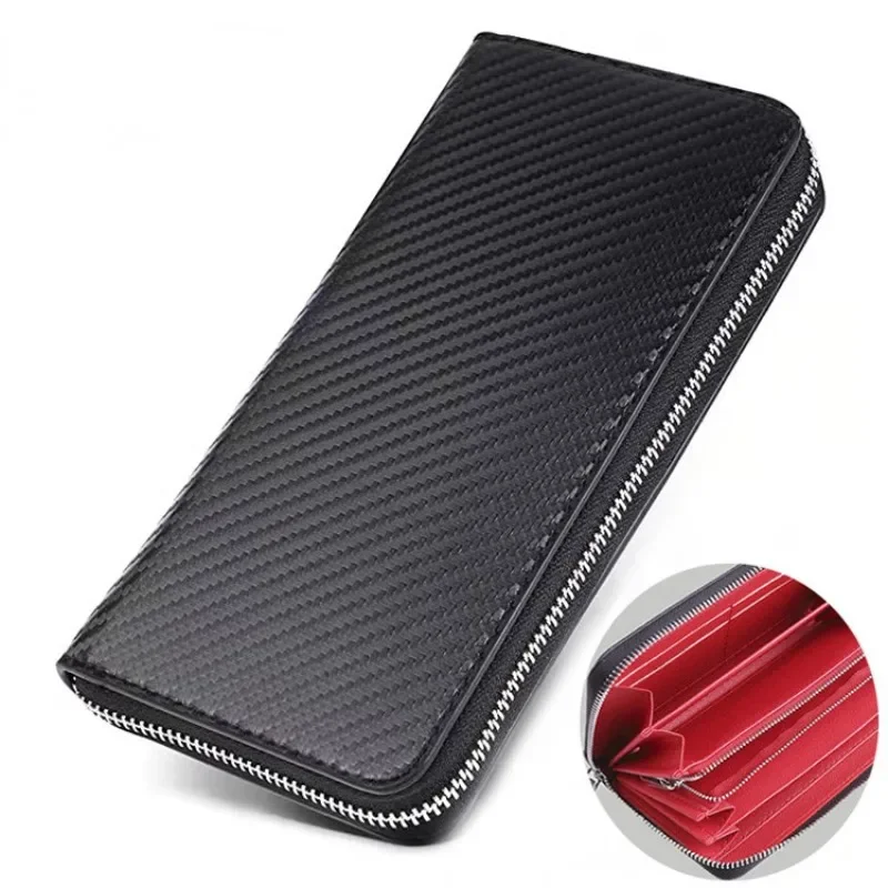 

Microfibre Leather Long Men Business Wallet Zip Large Capacity Multi-compartment Card Holder Coin Purse Luxury Women Clutch Bag