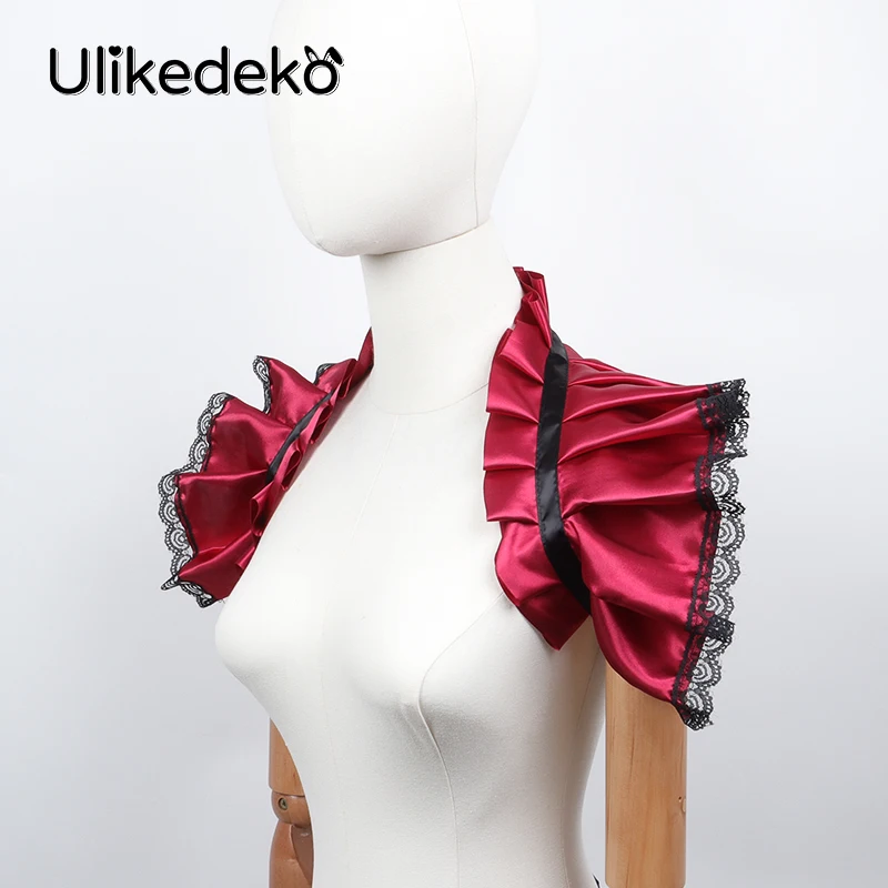 

Vintage Gothic Fake Collar Women Detachable Collar Ruffled Lace Jabot Victorian Collar Rave Party Cosplay False Collar Clubwear