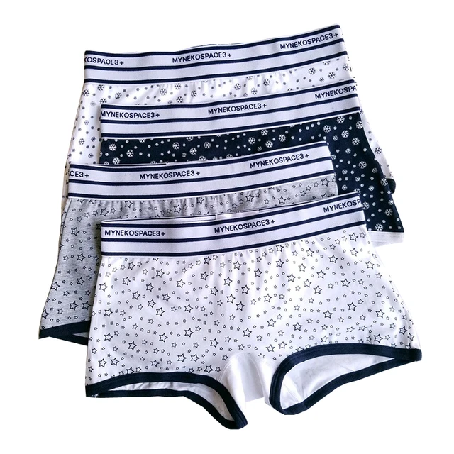 2 Pieces/Pack Pure Cotton Women Boyshorts Panties Boxer Female