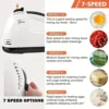 White Color Handheld Electric Egg Beater Household Automatic Mixer Egg White and Cream Beater Mini 7-speed Egg Beater 4
