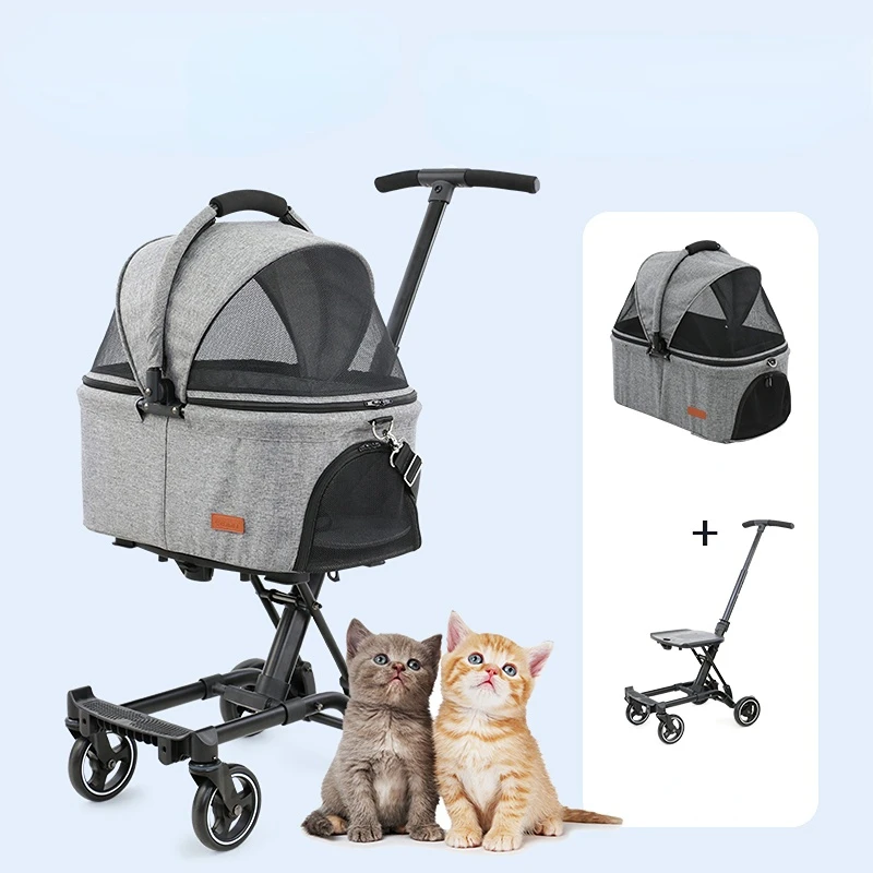

Comfort Breathable Backpack For Dog Cat Large Space Car Dog Seat Visual Window Pet Stroller Lightweight Folding Dog Crate
