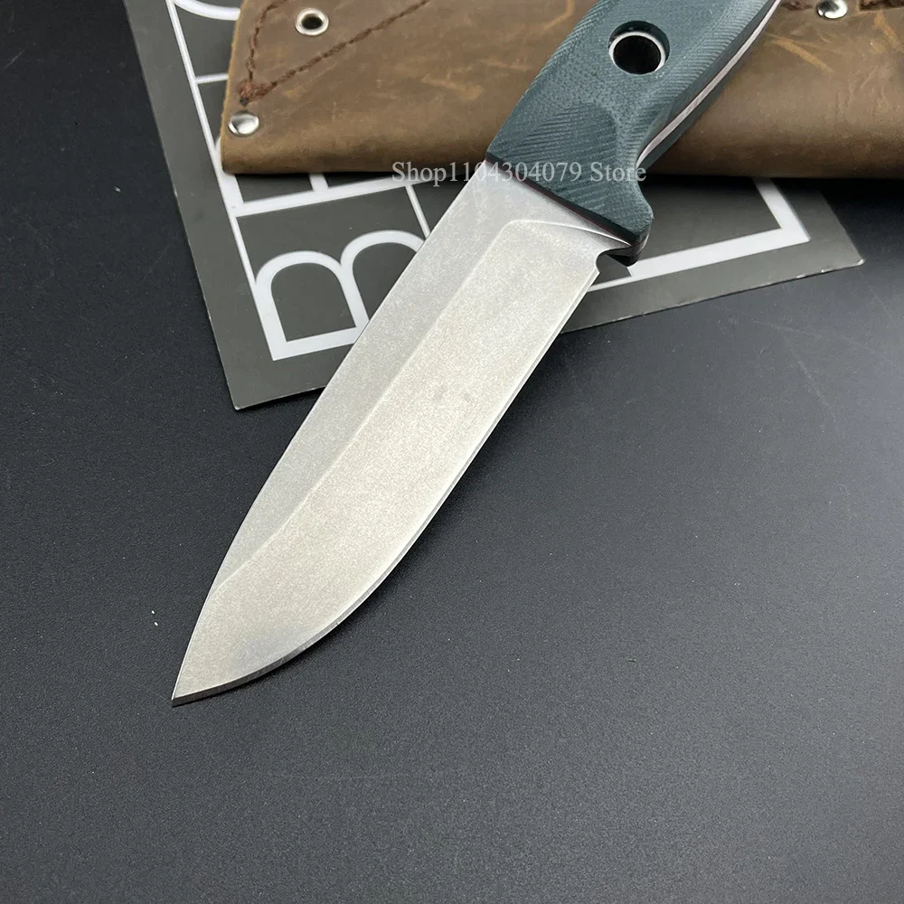 162 Bushcrafte Outdoor High Hardness Pocket Knife Sharp BM Knives Self Defense Tactical Hunting EDC Fixed Blade Knife G10 Handle 4