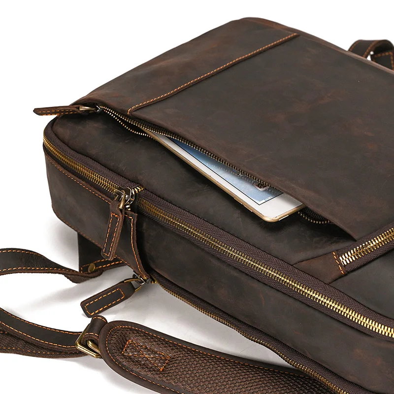 Womens Rustic Brown Leather Backpack Mens Purse
