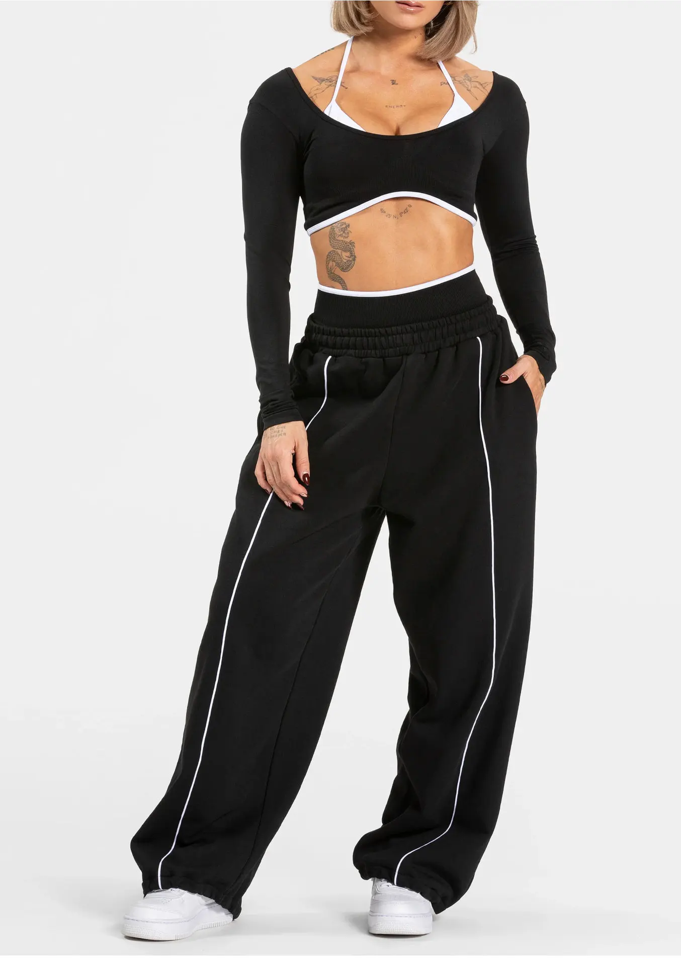 Pantalon Large Sport Femme avec Poches