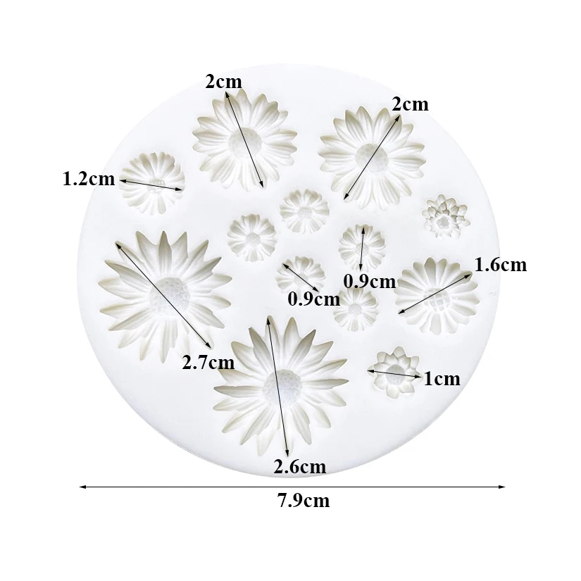 Wilde Chrysantheme Gänseblümchen Blume Silikonform Sugarcraft Schokolade Cupcake Fondant Kuchen Dekorieren Werkzeuge – Detail 6