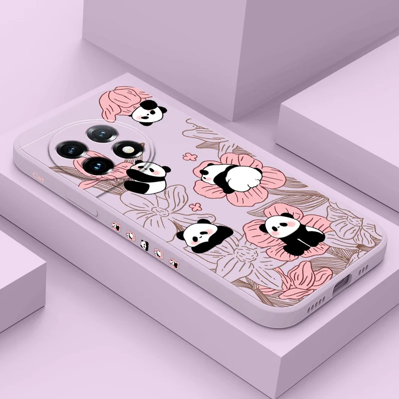Floral Panda Liquid Silicone Phone Case