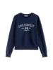 ZIQIAO Women Sweatshirts Letter Print Retro Casual Female Grey Pullover Sweatshirt Drop Sleeve Navy Blue Winter Tops 24ZQ94295 5