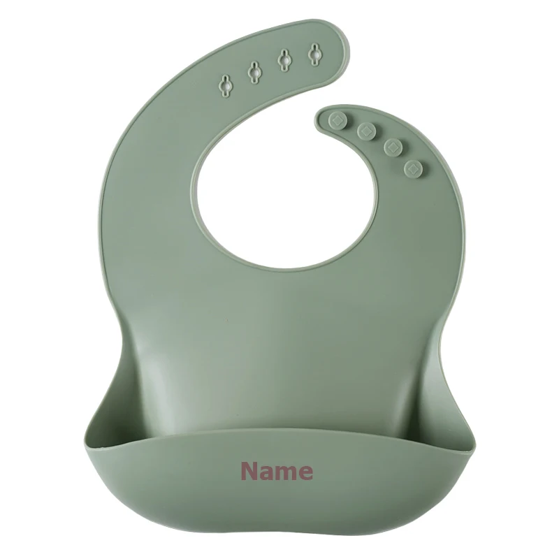 Silicone Bib Baby Drool Catcher with Free Name Engraving Creative Gifts Customized for Boys and Girls