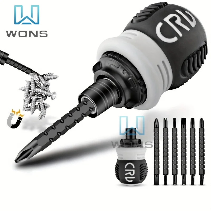 26 In1 Ratchet Screwdriver Rotating Handle Set Portable Detachable Crv Multi U Type Y Shaped Phillips Cross Triangle Torx Head ratchet screwdriver 2 in 1 set short handle cross groove drill telescopic dual purpose small chrome vanadium steel repair tools