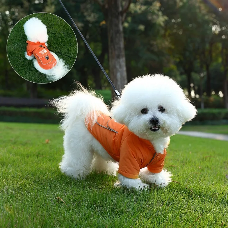 LETVIA 신상 애완동물 의류 테디 가을 겨울 코트 따뜻한 면 재질 애완동물 재킷 큰 주머니 디자인 두꺼운 플리스 강아지 고양이 코트